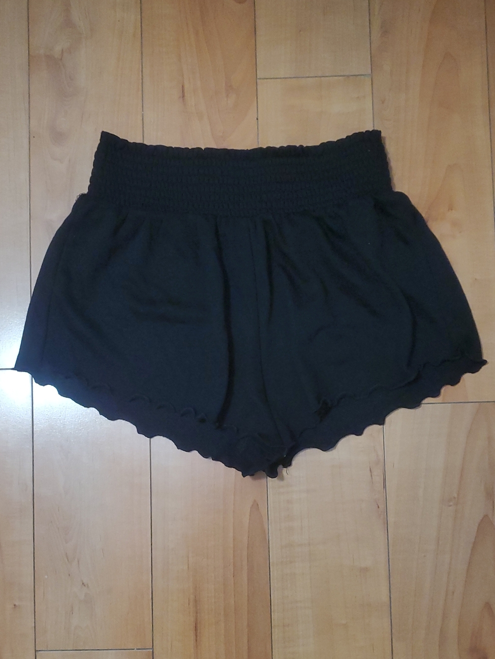 Forever 21 Black High-Waist Smocked Lounge Shorts